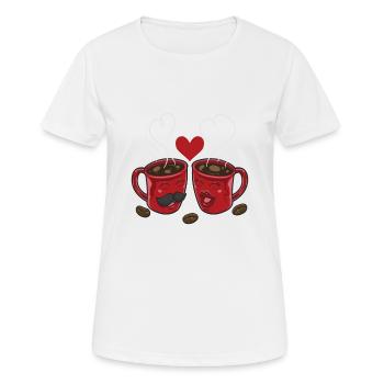 Kaffee Liebe Kaffee - Frauen T-Shirt atmungsaktiv - Weiß - Vorne - AI Model Female 172 dark (172cm)