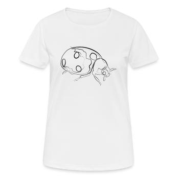 Coccinelle - one line drawing - T-shirt respirant Femme - blanc - Devant - AI Model Female 172 dark (172cm)