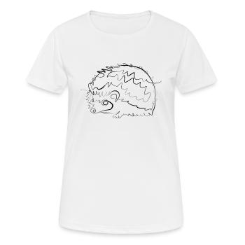 Igel Herbst - one line drawing - Frauen T-Shirt atmungsaktiv - Weiß - Vorne - AI Model Female 172 dark (172cm)