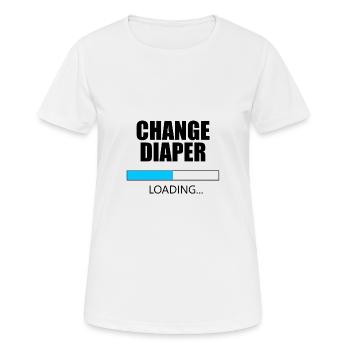 Change Diaper Loading - Women's Breathable T-Shirt - white - Front - AI Model Female 172 dark (172cm)