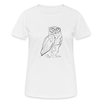 Hibou - one line drawing - T-shirt respirant Femme - blanc - Devant - AI Model Female 172 dark (172cm)