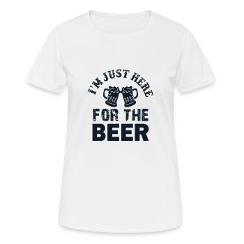 Je suis juste ici pour la bière - T-shirt respirant Femme - blanc - Devant - AI Model Female 172 dark (172cm)