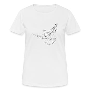 Pigeon - one line drawing - T-shirt respirant Femme - blanc - Devant - AI Model Female 172 dark (172cm)