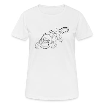 Platypus - one line drawing - Women's Breathable T-Shirt - white - Front - AI Model Female 172 dark (172cm)
