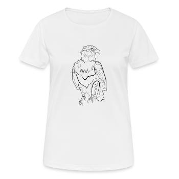 Aigle - one line drawing - T-shirt respirant Femme - blanc - Devant - AI Model Female 172 dark (172cm)