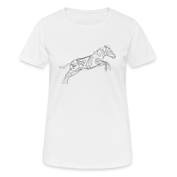 Zebra - one line drawing - T-shirt respirant Femme - blanc - Devant - AI Model Female 172 dark (172cm)