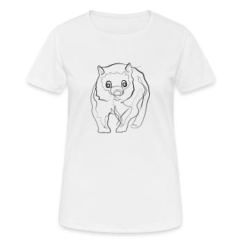 Wombat - one line drawing - T-shirt respirant Femme - blanc - Devant - AI Model Female 172 dark (172cm)