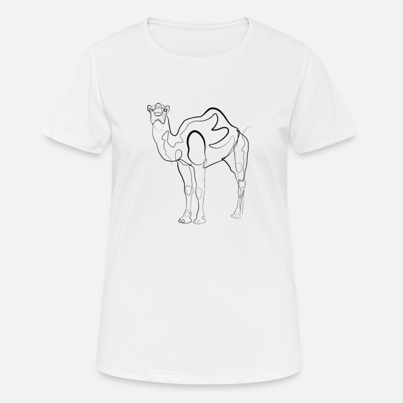 Kamel Dromedar - one line drawing - Frauen T-Shirt atmungsaktiv - Weiß