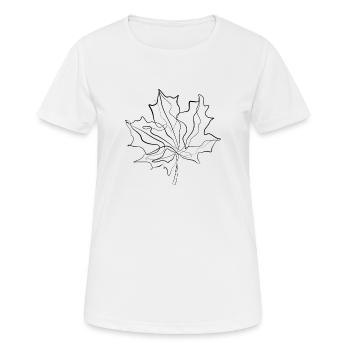 Canada Feuille d’érable - one line drawing - T-shirt respirant Femme - blanc - Devant - AI Model Female 172 dark (172cm)