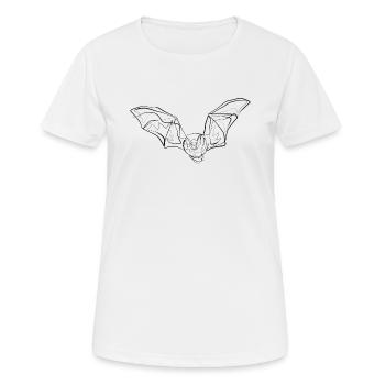 Bat - one line drawing - Women's Breathable T-Shirt - white - Front - AI Model Female 172 dark (172cm)