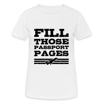 Travel - Frauen T-Shirt atmungsaktiv - Weiß - Vorne - AI Model Female 172 dark (172cm)