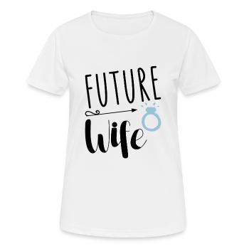 Wedding Bride Engagement Marriage Request Gift - Women's Breathable T-Shirt - white - Front - AI Model Female 172 dark (172cm)