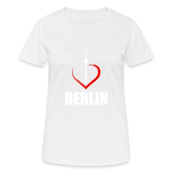 i love berlin ich liebe berlin - Frauen T-Shirt atmungsaktiv - Weiß - Vorne - AI Model Female 172 dark (172cm)