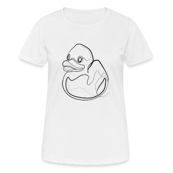 Badeente Quietscheente - Frauen T-Shirt atmungsaktiv - Weiß - Vorne - AI Model Female 172 dark (172cm)