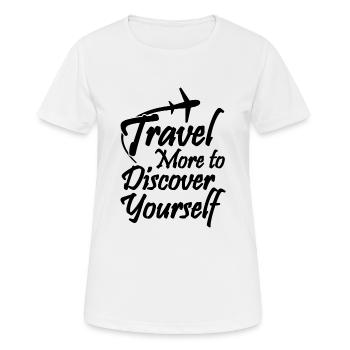 Travel - Frauen T-Shirt atmungsaktiv - Weiß - Vorne - AI Model Female 172 dark (172cm)