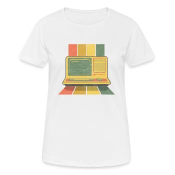 Retro Vintage Computer 80's Grunge - Frauen T-Shirt atmungsaktiv - Weiß - Vorne - AI Model Female 172 dark (172cm)