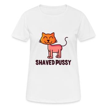 Rasierte Muschi Katze Kätzchen Geschenk - Frauen T-Shirt atmungsaktiv - Weiß - Vorne - AI Model Female 172 dark (172cm)