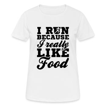 Running - Frauen T-Shirt atmungsaktiv - Weiß - Vorne - AI Model Female 172 dark (172cm)