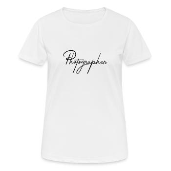 Fotograf - Frauen T-Shirt atmungsaktiv - Weiß - Vorne - AI Model Female 172 dark (172cm)