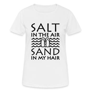 Sommer Strand - Frauen T-Shirt atmungsaktiv - Weiß - Vorne - AI Model Female 172 dark (172cm)