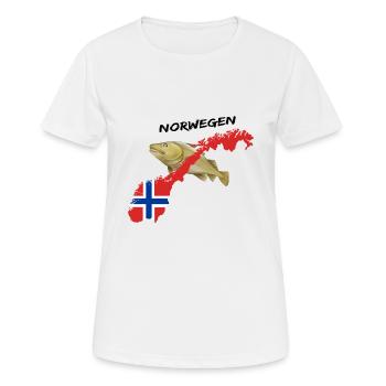 norway cod card cod hunter gift - Women's Breathable T-Shirt - white - Front - AI Model Female 172 dark (172cm)