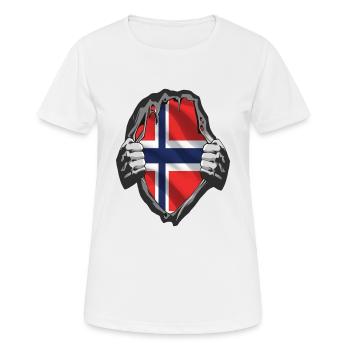 norway cod card cod hunter gift - Women's Breathable T-Shirt - white - Front - AI Model Female 172 dark (172cm)