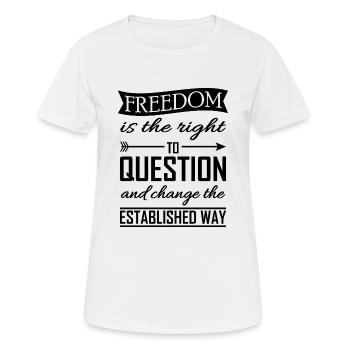 liberté - T-shirt respirant Femme - blanc - Devant - AI Model Female 172 dark (172cm)