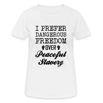 liberté - T-shirt respirant Femme - blanc - Devant - AI Model Female 172 dark (172cm)