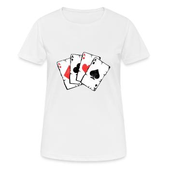 Poker Spiel Karten Spieler Bluff Trick Geschenk - Frauen T-Shirt atmungsaktiv - Weiß - Vorne - AI Model Female 172 dark (172cm)