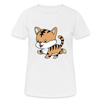 Petit bébé tigre - T-shirt respirant Femme - blanc - Devant - AI Model Female 172 dark (172cm)