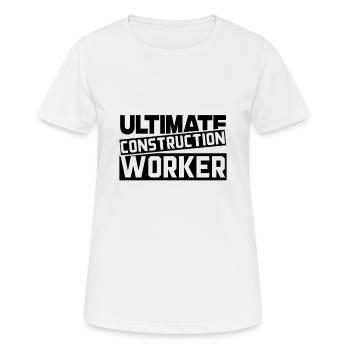 Construction worker - Women's Breathable T-Shirt - white - Front - AI Model Female 172 dark (172cm)