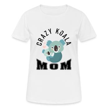 Crazy Koala Mom - Frauen T-Shirt atmungsaktiv - Weiß - Vorne - AI Model Female 172 dark (172cm)