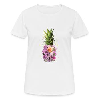Ananas Hawaii Aloha Fleur Collier Cadeau - T-shirt respirant Femme - blanc - Devant - AI Model Female 172 dark (172cm)