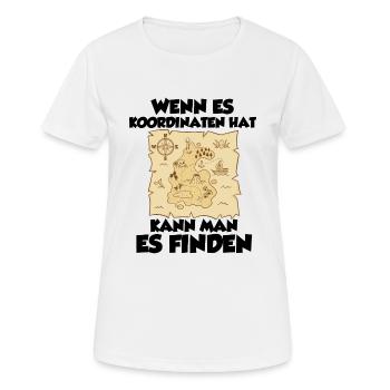 Geocaching Shirt Geocacher Gps Geocache Geschenk - Frauen T-Shirt atmungsaktiv - Weiß - Vorne - AI Model Female 172 dark (172cm)