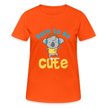 Koala Born To Be Cute Funny Gift - Frauen T-Shirt atmungsaktiv - Neonorange - Vorne - AI Model Female 172 dark (172cm)