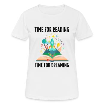Lesen Shirt Buch Bildung Leseratte Roman Geschenk - Frauen T-Shirt atmungsaktiv - Weiß - Vorne - AI Model Female 172 dark (172cm)