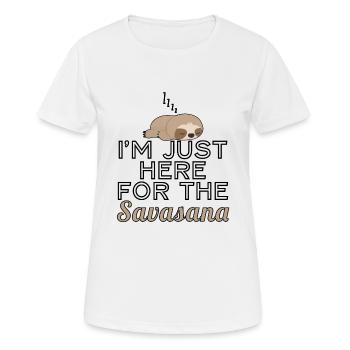 Sloth I'm Just Here For The Savasana - Frauen T-Shirt atmungsaktiv - Weiß - Vorne - AI Model Female 172 dark (172cm)