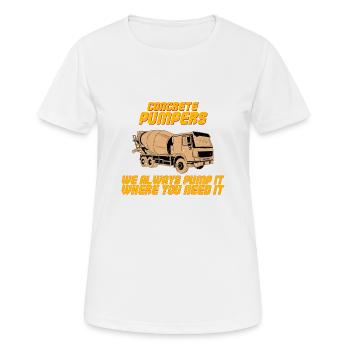 Concrete pumper Beton Pumpe Mischer Bauarbeiter - Frauen T-Shirt atmungsaktiv - Weiß - Vorne - AI Model Female 172 dark (172cm)