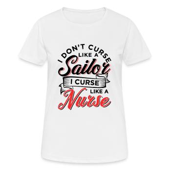 Curse Like A Nurse - Women's Breathable T-Shirt - white - Front - AI Model Female 172 dark (172cm)
