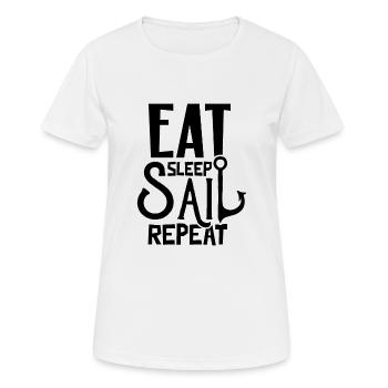 Segelboot - Frauen T-Shirt atmungsaktiv - Weiß - Vorne - AI Model Female 172 dark (172cm)
