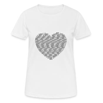 Tir à l’arc Tir Amour Coeur Mot Nuage - T-shirt respirant Femme - blanc - Devant - AI Model Female 172 dark (172cm)