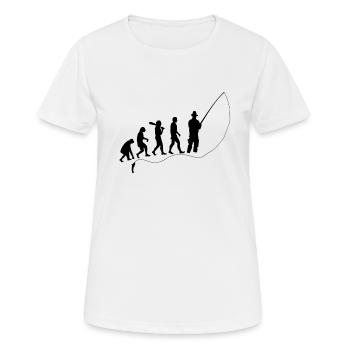 Evolution angeln geschenk mensch affe - Frauen T-Shirt atmungsaktiv - Weiß - Vorne - AI Model Female 172 dark (172cm)