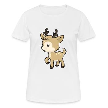 Kleiner Baby Hirsch Deer - Frauen T-Shirt atmungsaktiv - Weiß - Vorne - AI Model Female 172 dark (172cm)