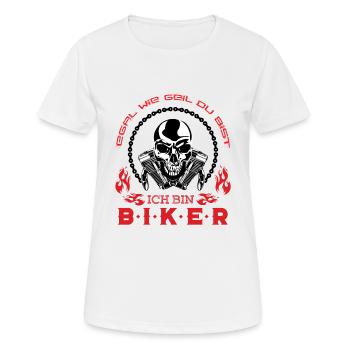 Dicton motocycliste - T-shirt respirant Femme - blanc - Devant - AI Model Female 172 dark (172cm)