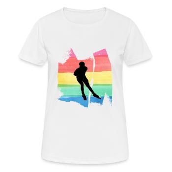 Patins à roulettes alignées T-shirt Rollerblades - T-shirt respirant Femme - blanc - Devant - AI Model Female 172 dark (172cm)