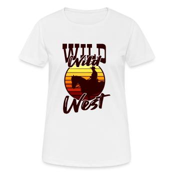 Wilder Westen - Frauen T-Shirt atmungsaktiv - Weiß - Vorne - AI Model Female 172 dark (172cm)