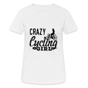 Crazy Cycling Girl - T-shirt respirant Femme - blanc - Devant - AI Model Female 172 dark (172cm)