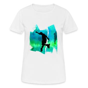 Rollerskates Roller rollerblades Rollerblades T Shirt - T-shirt respirant Femme - blanc - Devant - AI Model Female 172 dark (172cm)