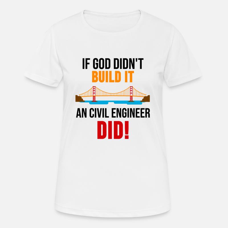 Ingénieur de construction cadeau de profession de construction pont pont - T-shirt respirant Femme - blanc