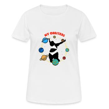 Overweight Body Positivity Fat Woman Orbiter - Women's Breathable T-Shirt - white - Front - AI Model Female 172 dark (172cm)